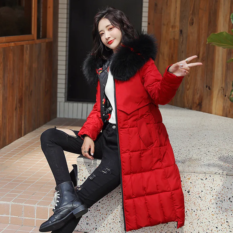 

Two-sided Clothes Self-cultivation Cotton-padded Clothes Girls Long Fund Overknee Heavy Seta Lead Thickening Down Cotton Winter