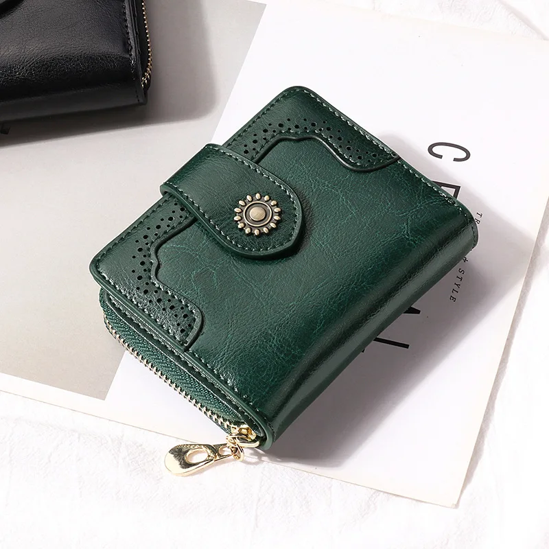 2020 New Lady 100% Guaratee Cowhide Leather Short Style Wallet Vintage Design Genuine Cow Money Bag | Багаж и сумки