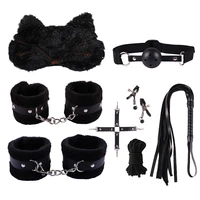 erotic sex toys for adult game leather bdsm sex kits bondage handcuffs sex game blindfold whip gag nipple clamps sm bdsm toys