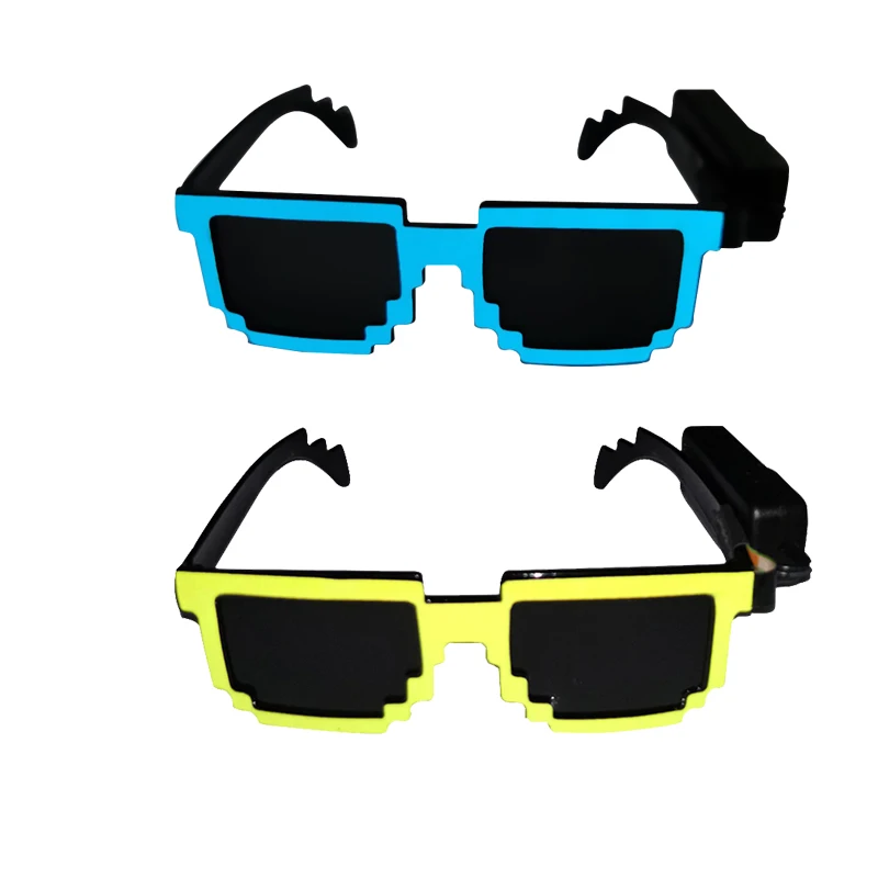 

New Creative Light Glasses Three Light Modes Cool Mosaic Luminous Glasses Rave Costume Party DJ Birthday Party Decor