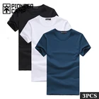 Пионерский лагерь упаковка из 3 содействие футболка с короткими рукавами брендовая мужская одежда летняя Однотонная футболка мужская повседневная Футболки для девочек