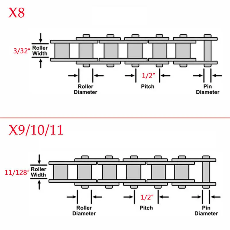 Велосипедная цепь KMC X11 X10 X9 X8 велосипедная 116/118 звеньев для горного велосипеда