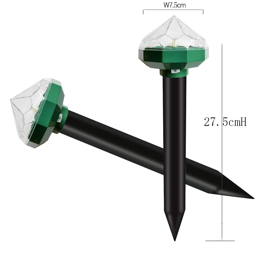 

2/4/8 pcs Mole Repellent Solar Powered Ultrasonic Sonic Mouse Snake Repeller Pest Repeller Yard LED Light Outdoor Lamp Garden