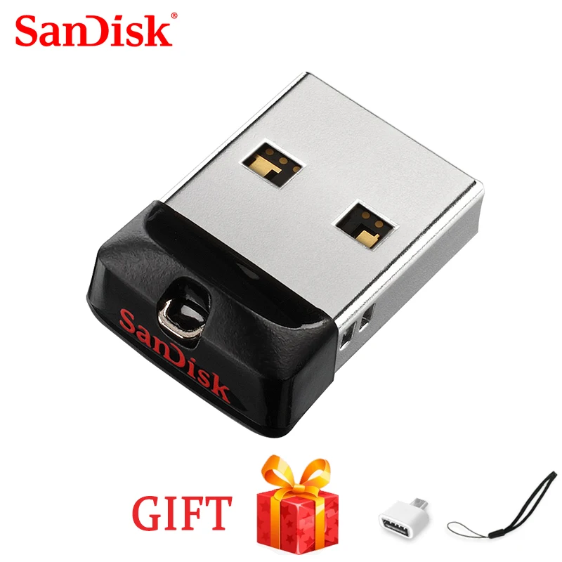 Двойной Флеш накопитель SanDisk high speed USB 2 0 CZ33 мини ручка накопители 64 ГБ 32