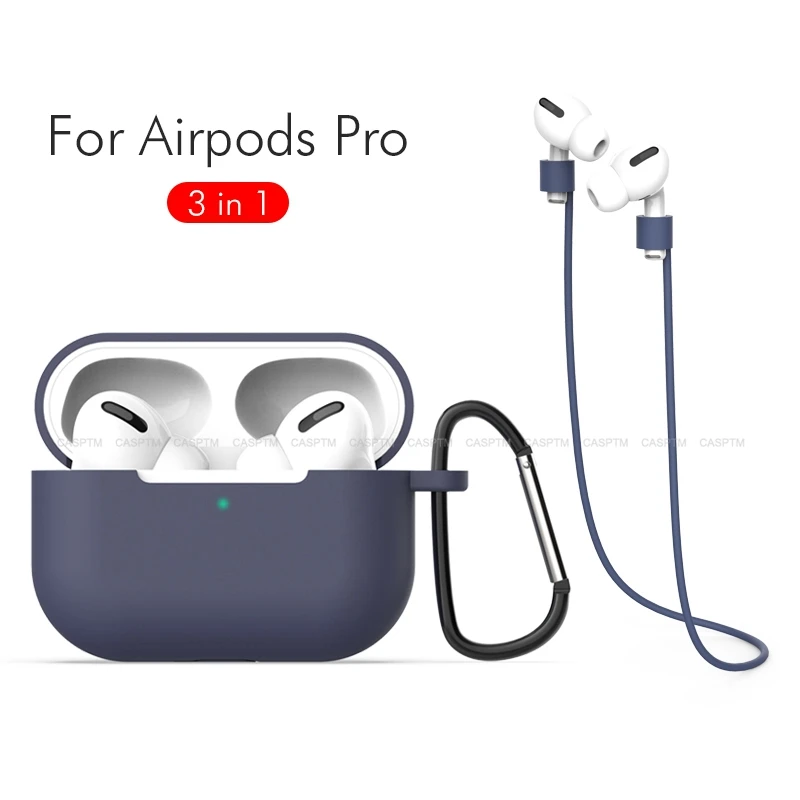 3 в 1 Мягкий Силиконовый противоударный чехол для Apple AirPods профессиональные