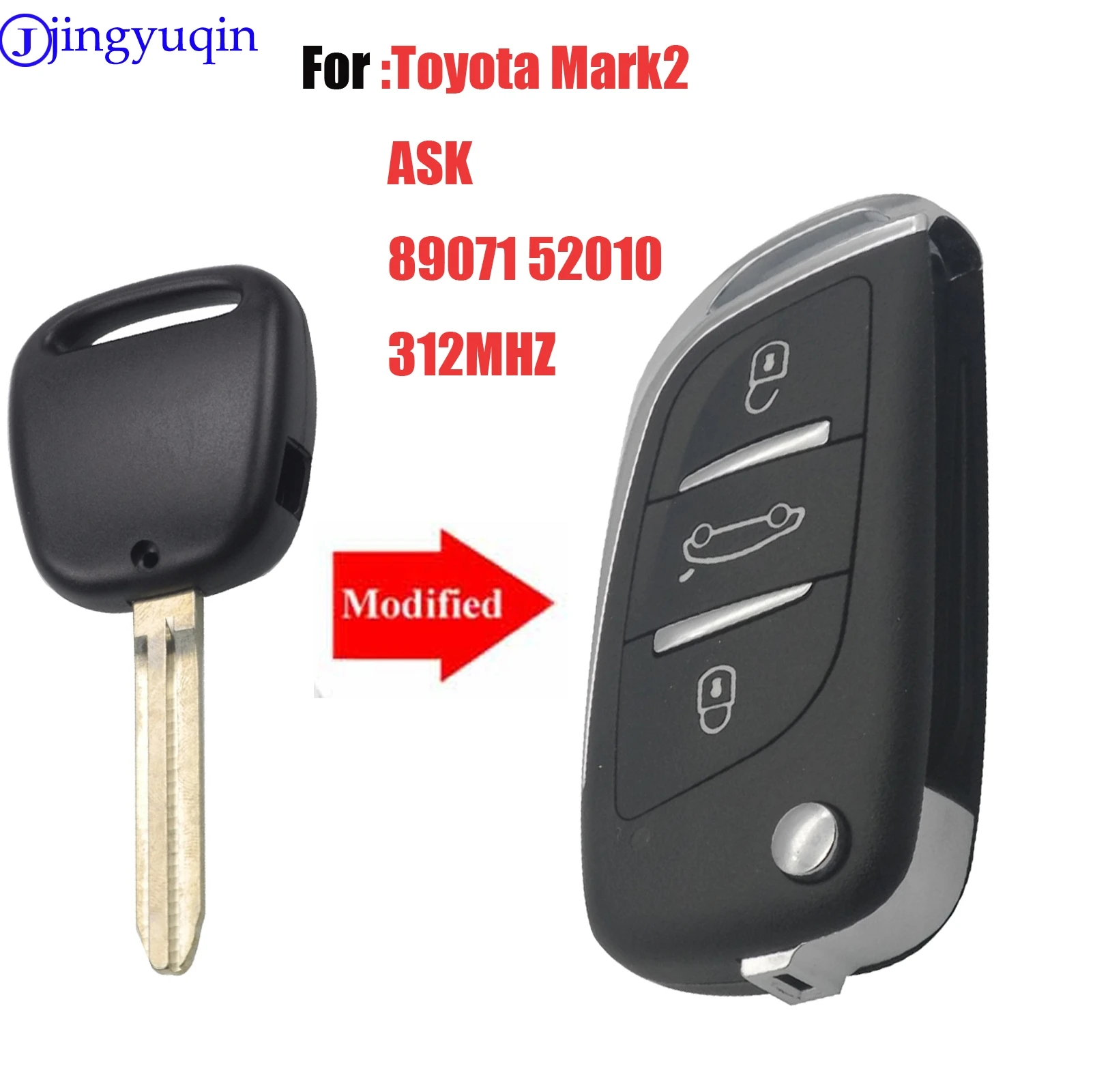 Модифицированный Автомобильный ключ jingyuqin 312 МГц 8907152010 ASK для Toyota Carina Estima Harrier Previa