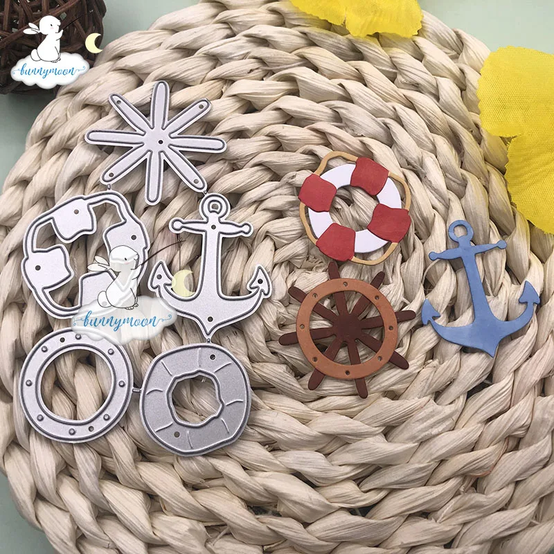 Металлический трафарет Bunnymoon с якорем для скрапбукинга тренировок сделай сам