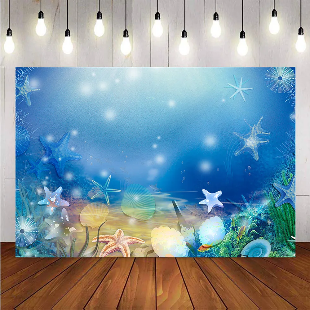 

Under the sea backdrop for photography newborn baby shower photographic for photo shoot mermaid princess theme birthday party