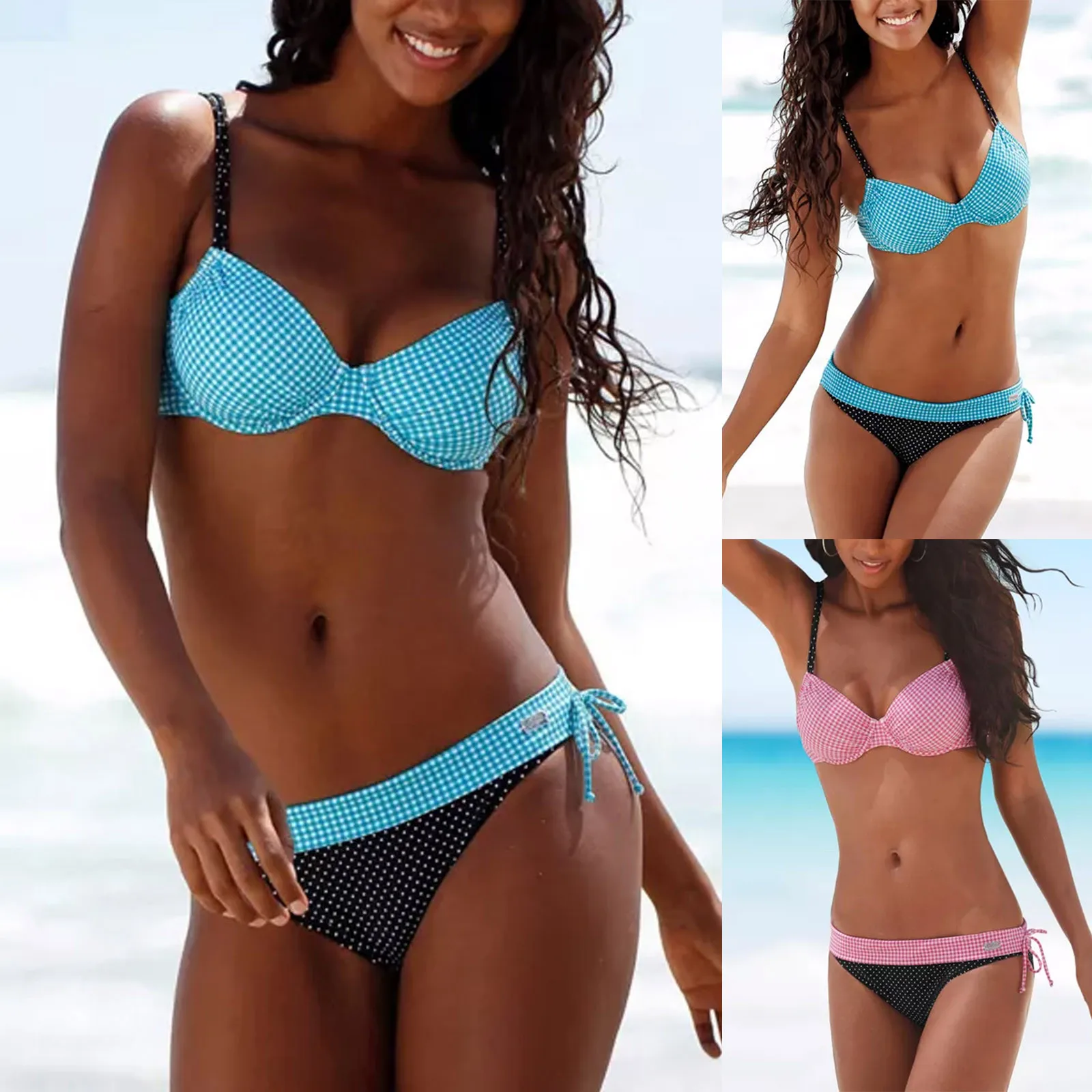 

Brazilian Bikini 2021 Swimsuit Women Swimwear Off Shoulder Sexy Push Up Thong Bikinis Set Swimming Bathing Suit Beachwear
