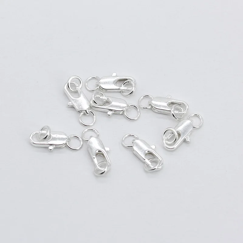 20p Серебряная позолоченная медная застежка 802 Омаров Пряжка hdning с кольцом для прыжков бусины обжимной Конец ожерелье оснастки цепи diy ювелирные изделия - Цвет: silver