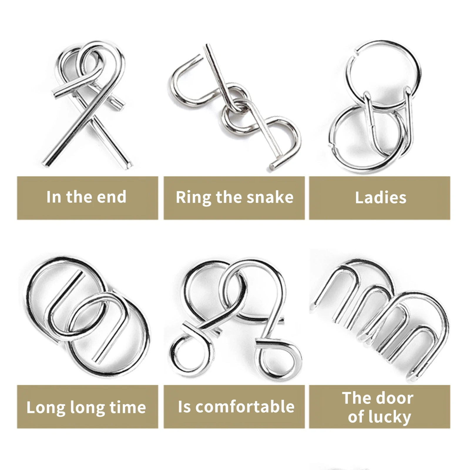 

25Pcs Metal Puzzles Brain Teasers IQ Test Iron Link Unlock Interlock Chinese Ring Game Magic Trick Reliever Educational Toys