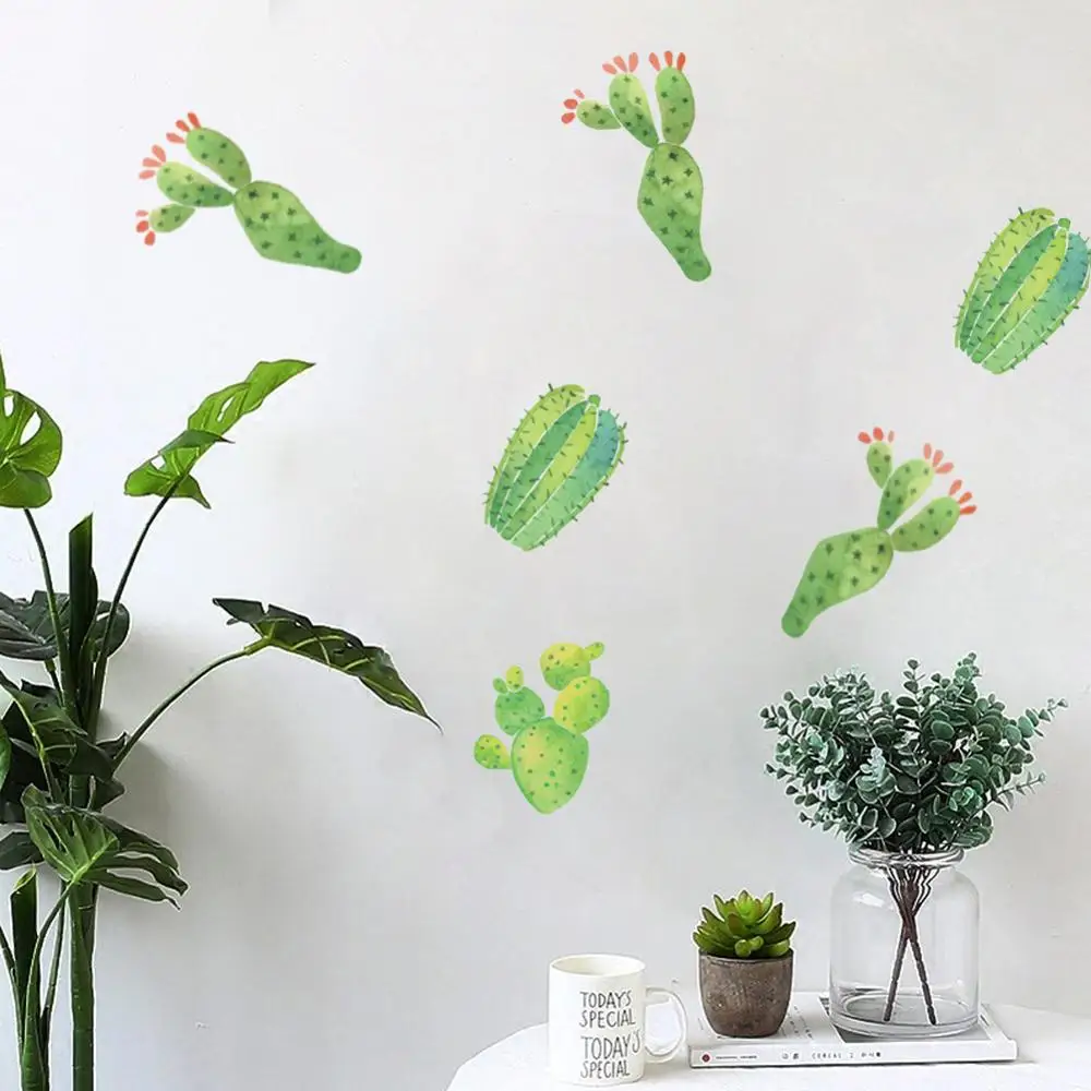 

Funlife Self Adhesive Cactus Wall Sticker,Modern PVC Wall Decals For Children's Room Waterproof Home Decor Kids Room Decoration