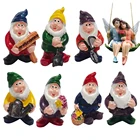 Статуя гнома из смолы, миниатюрная садовая мини-скульптура эльфа, карликовая статуэтка, микро ландшафтное украшение, поделки, украшение для сада