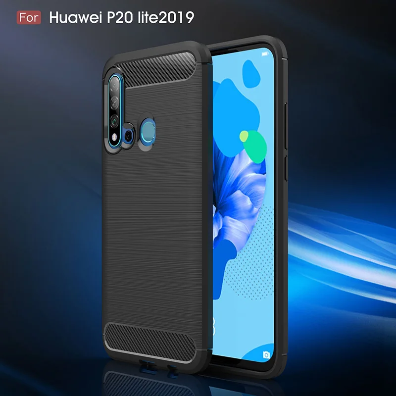 Для huawei P20 Lite 2019 чехол из углеродного волокна Матовая Мягкая силиконовая задняя