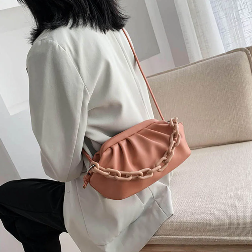 Модная плиссированная сумка через плечо из мягкой искусственной кожи Женский