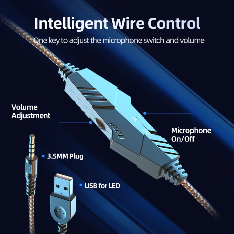 hifi stereo bass gaming headphone with microphone pc laptop video game accessories for ps4 xbox phone led boys headset gamer free global shipping