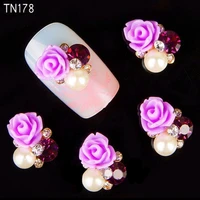 10 pcs 3d flower nail art rhinestones decoration accessories decor all deco parts nailart for manicure