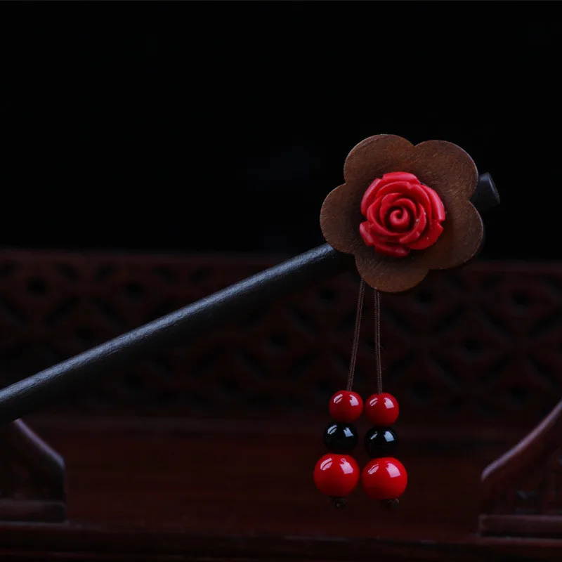 Винтажные резные розовые длинные подвески-шпильки с кисточками для женщин и