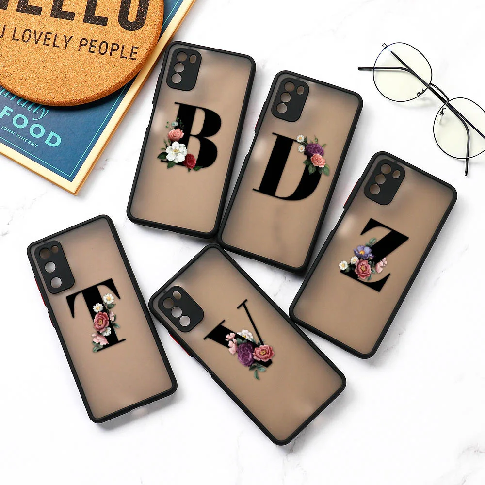 

Initial Letter A Z Phone Case For Xiaomi Redmi 9 9A 9C NFC 9T Case Hard PC Coque For Xiaomi Mi 11 Lite Poco X3 Pro F3 M3 Cover