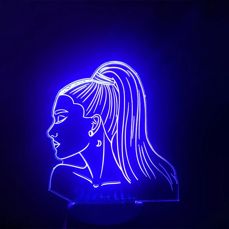 Певица Ариана Гранде 3d ночной Светильник подарок для любителей Украшения в