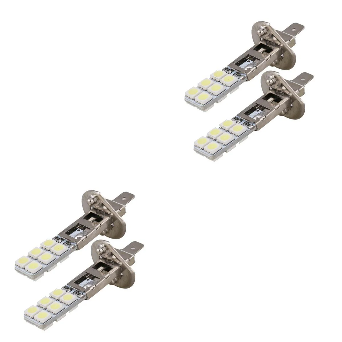 

4 pcs Car LED lights Fog Light Signal Light H1 12V 5050 12LED for Car Lighting (White)