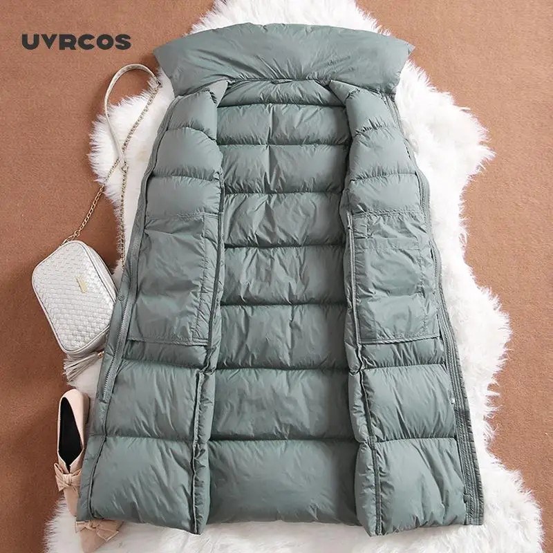 

UVRCOS 2020 New Winter Women's Down Coat Warm Thick Long Puffer Jacket Casual Parkas Woman Ultra Light Overcoat