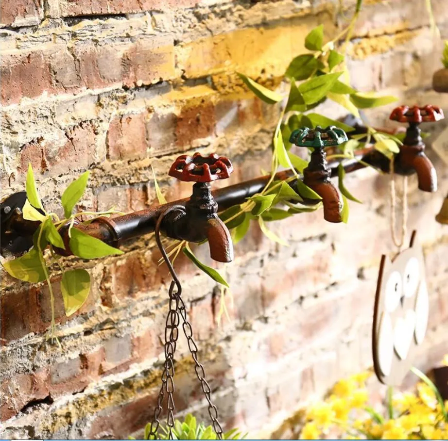 Крючок стеллаж для смесителя в стиле ретро промышленный стимпанк железная труба