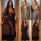 Сексуальный Модный женский белыйчерный с длинным рукавом, прозрачный, на шнуровке, пляжный, праздничный, накидка для бикини, купальный Халат