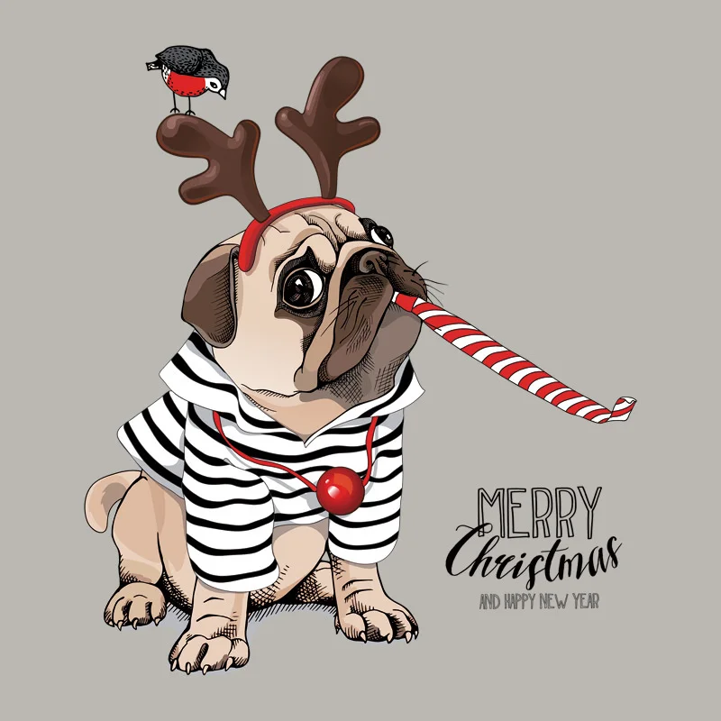 

Christmas Dog Sticker Patches for Clothing Iron On Transfer Cartoon Iron-on Transfers Stripes Patches on Clothing Children Shirt