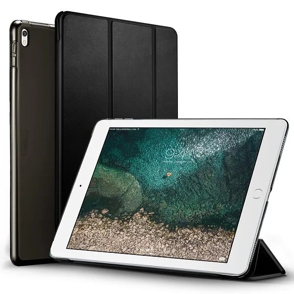 Чехол для iPad Pro 12,9 дюйма, новинка, ESR YiPPee, цветной, ультра тонкий, искусственная кожа, умный чехол, магнитный, пробуждение, сон - Цвет: Black