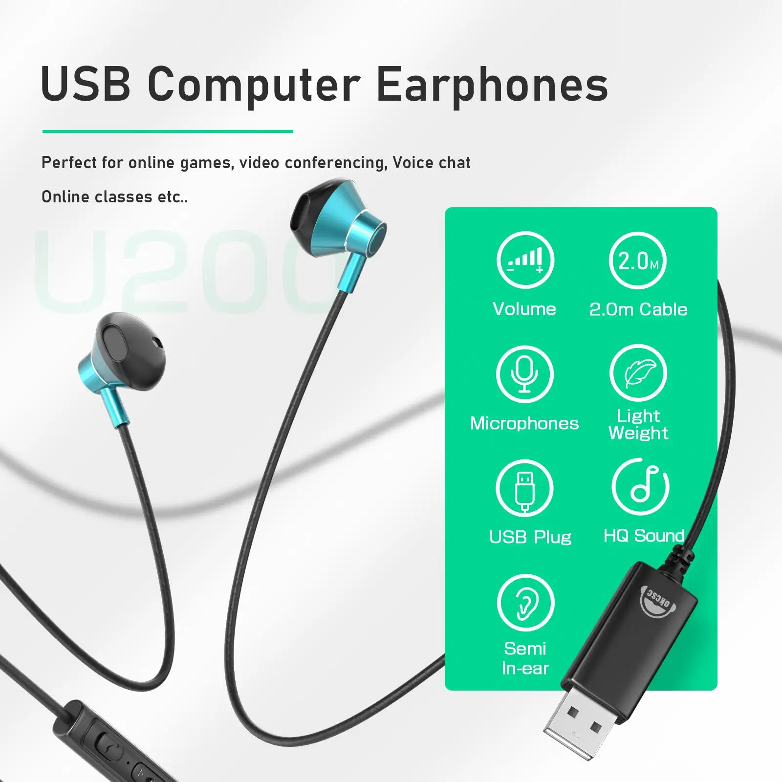 Недорогие USB-наушники okscc Hi-Fi гарнитура наушники-вкладыши с микрофоном и