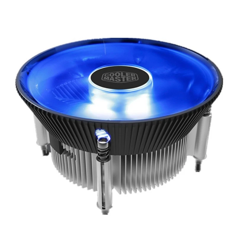 

Кулер Master I70C для мини-процессора, бесшумный охлаждающий вентилятор 12 см с синей светодиодный светкой и радиатором для процессора, радиатор ...