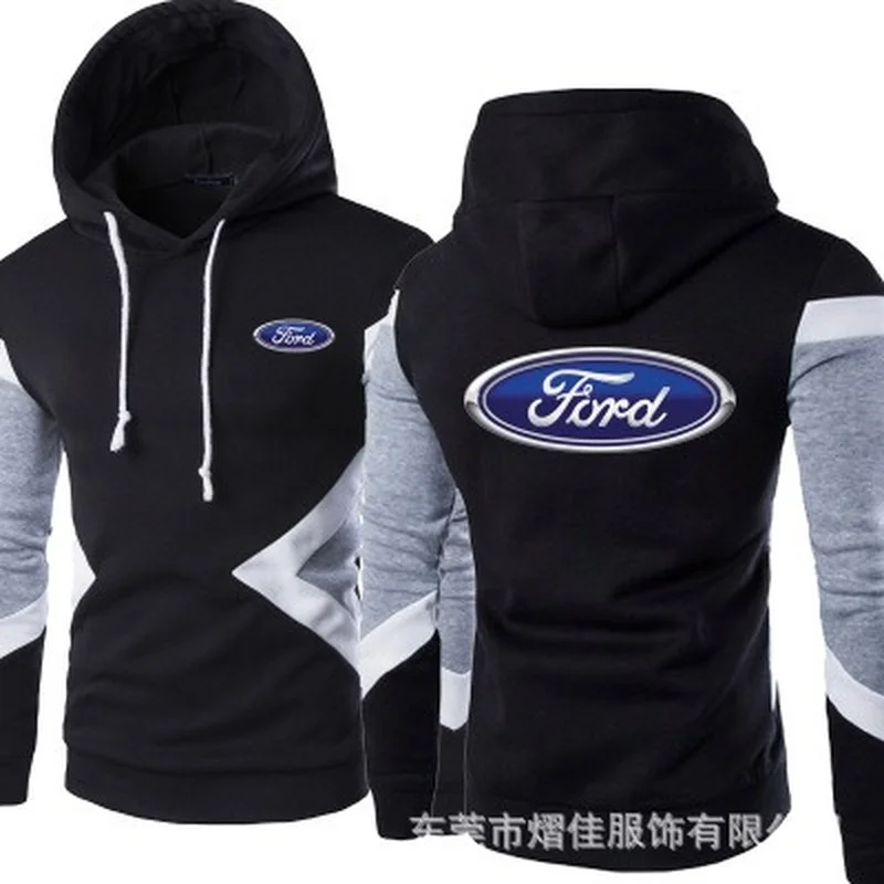 

2021 New for Ford Car Logo Spring Autumn Fashion Men Pullover Sweatshirts Patchwork Casual Cotton Hoodies Clothing T
