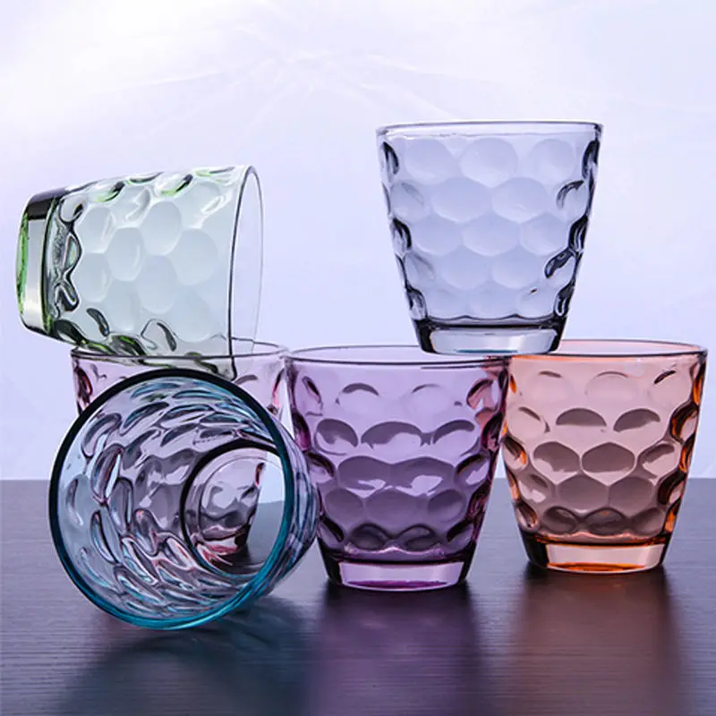 

Color Heat-resistant Household Water Cup Rain Point Cup Lead-free Glass Cup Set Tea Cup Beer Glass Juice Cup Water Cup Glass