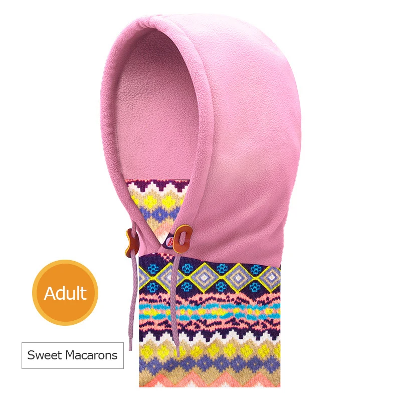 E802 Sweet Macarons AONIJIE E802 унисекс для взрослых и детей, двухслойная Зимняя Теплая Флисовая Балаклава, лыжная шапка, маска, шарф для бега - Цвет: E802 Sweet Macarons