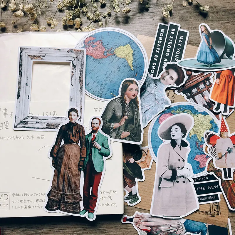 19 шт. винтажные Ephemera наклейки для скрапбукинга DIY альбом мусорный Журнал Дневник неделя счастливые украшения для ежедневника наклейки