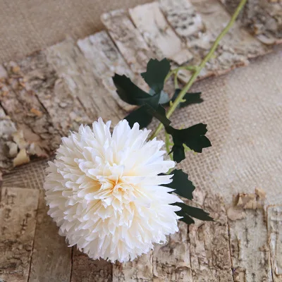 DIYartificial silk Одуванчик цветок мяч дома спальня стол искусственный цветок для декорирования Свадебная рука держащая цветок подарок на день рождения 1 шт - Цвет: Light Champagne