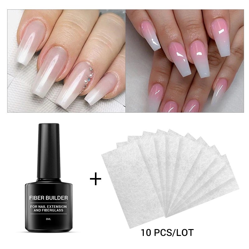 Modelones 2 шт./лот волоконный Гель-лак для ногтей наращивание стекловолокно