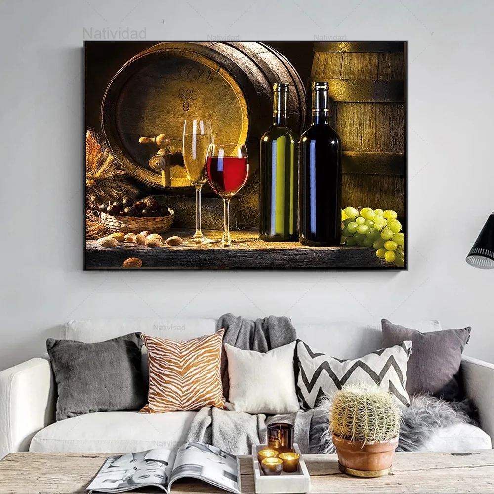 

Natividad Abstract Canvas Painting Grape Wine Wall Art Decorative Picture Poster Print Modern Living Room Kitchen Room Decor
