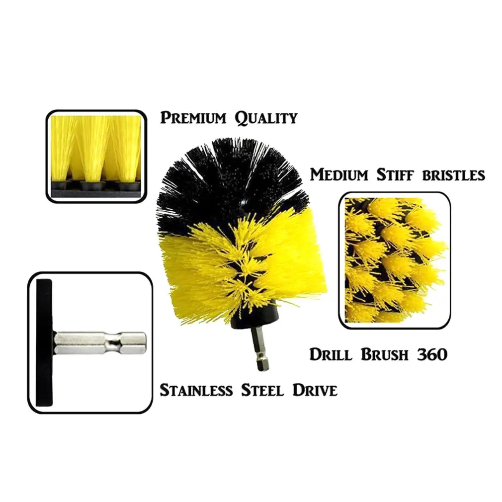 3 шт. Электрический поломоечных щеток сверла Пластик круглая Чистящая Щетка
