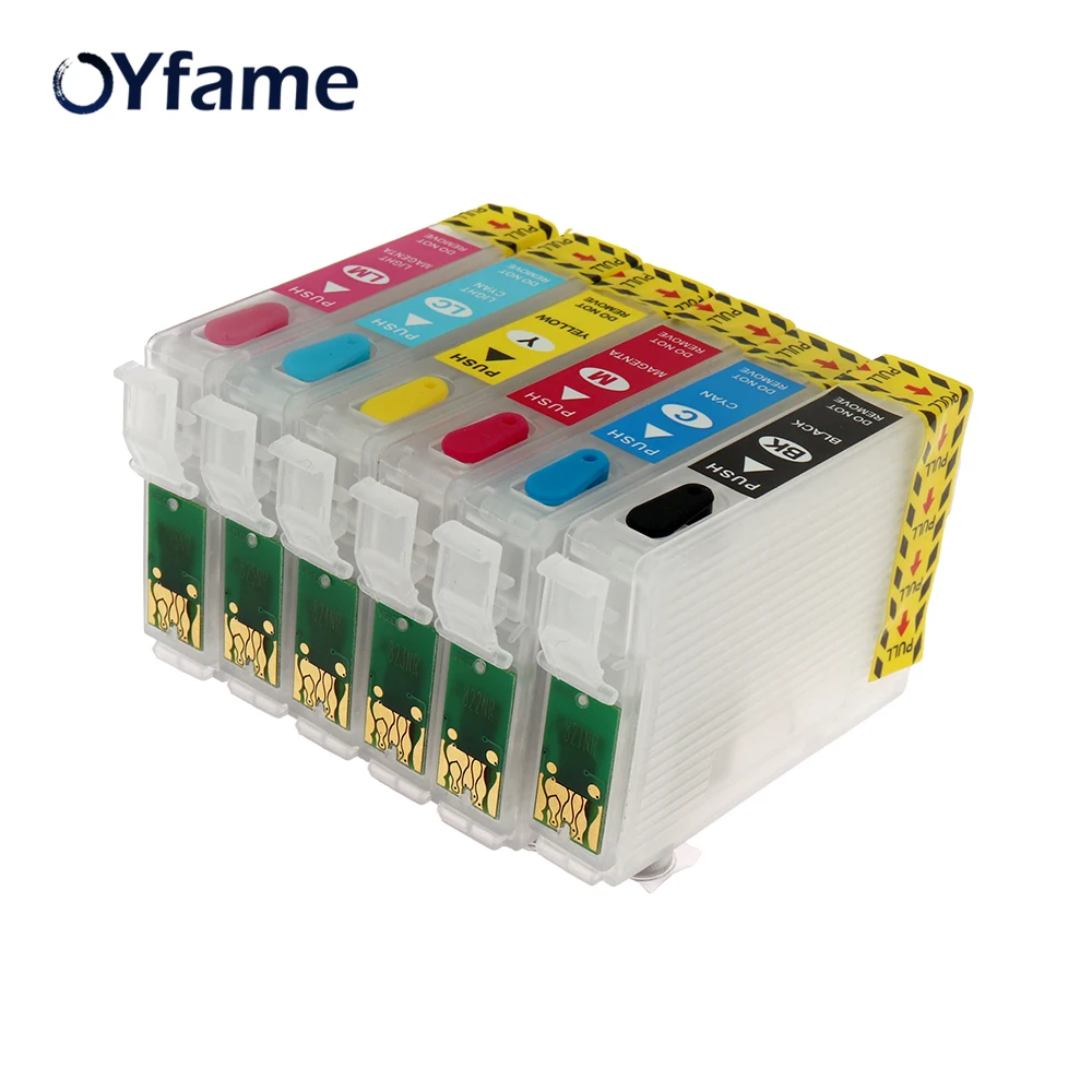 OYfame T0981- T0986 многоразовый чернильный картридж с чипами для принтера Epson Artisan 600 700 800
