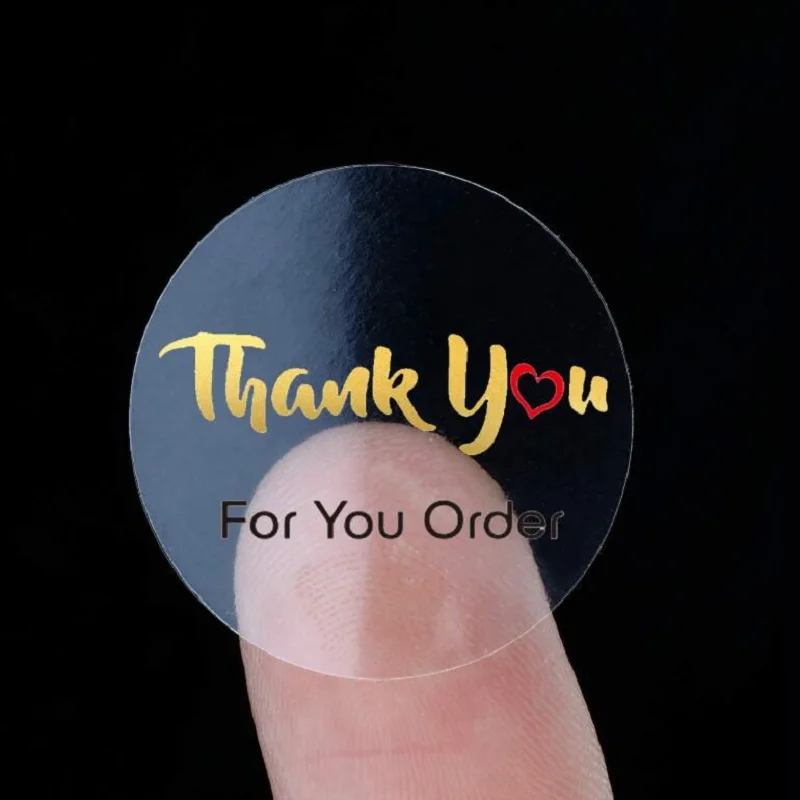 500 шт. круглые прозрачные наклейки спасибо за поддержку моего