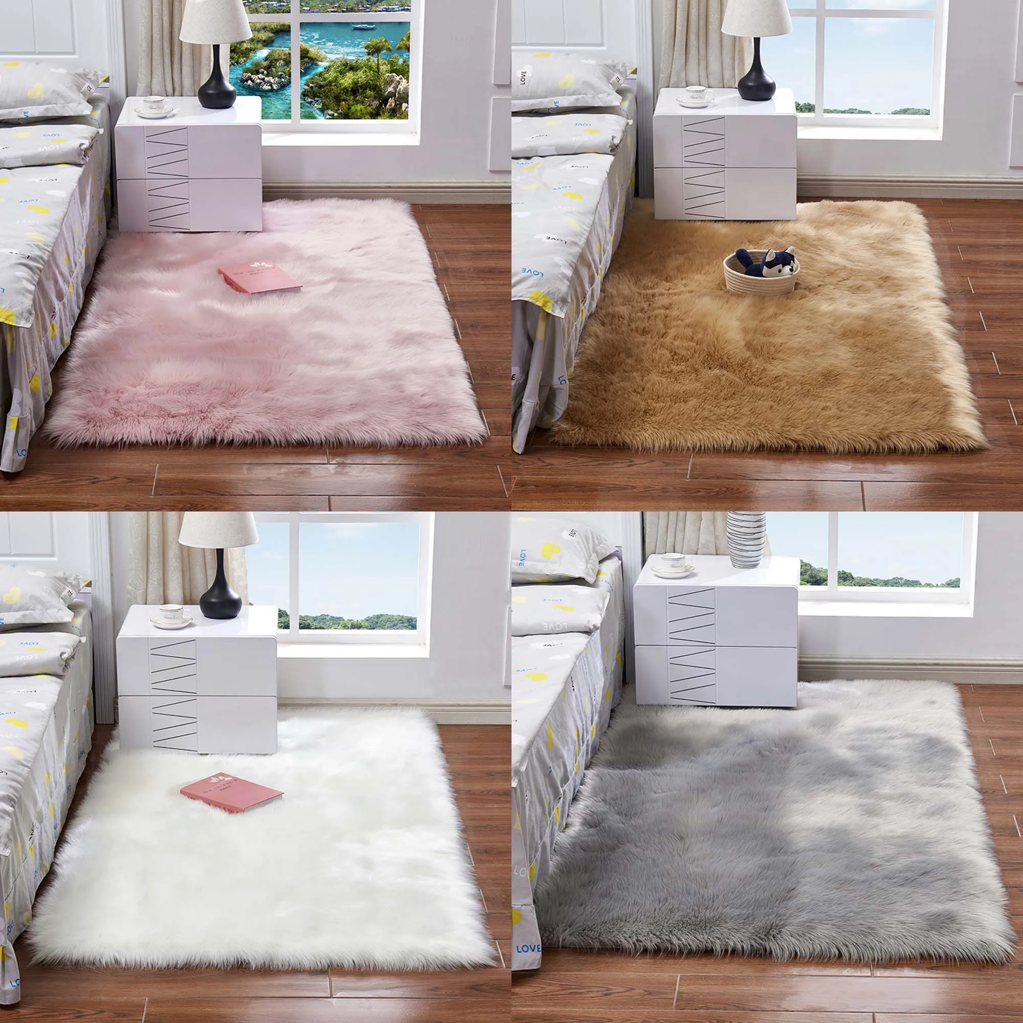 Прямоугольный меховой ковер ковры для гостиной противоскользящий кухонный