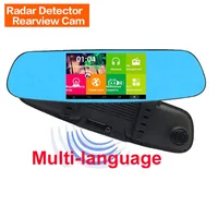 Best 3 in1 Radar Detector Rearview Mirror DVR Camera with GPS Navigation Android 4.4 FuII HD 1080P Car Dash Cam Video Recorder