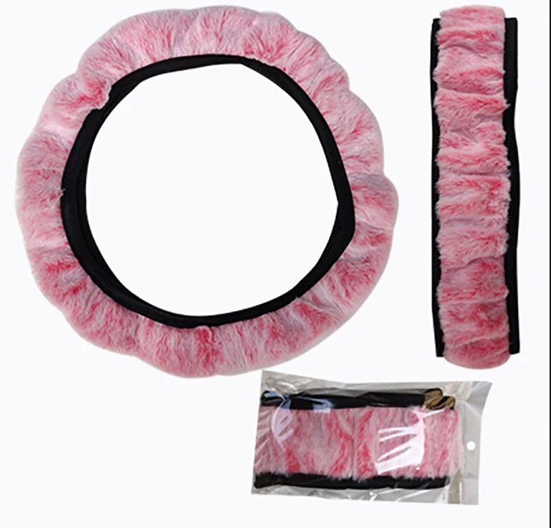 

Car Steering Wheel Cover Car Handle Cover Without Inner Ring Rex Rabbit Short Hair Type Elastic Winter Warm Car Handle Cover