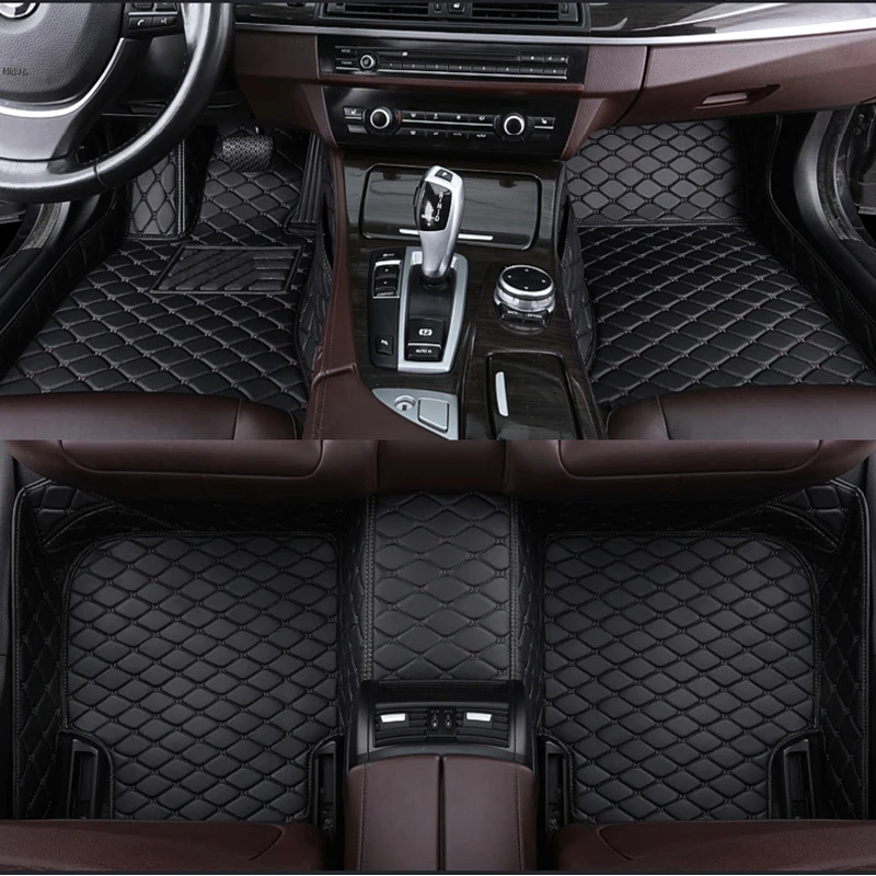

Custom 5 Seat car floor mat for bmw 7 Series E38 E65 E66 E67 F01 F02 F03 F04 G11 740i 740iL 745Li 750iL 760i carpet Phone pocket