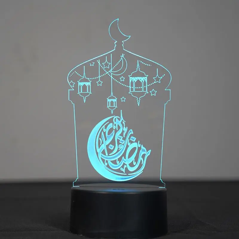 

3D Creative LED Night Light Acrylic Ramadan Eid Mubarak Table Lamp Office Decor