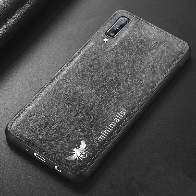 Gray Чехол для samsung Galaxy A70 A60 A50 A30 A20 A10 роскошный винтажный кожаный магнитный автомобильный чехол для samsung M10 - Цвет: Gray