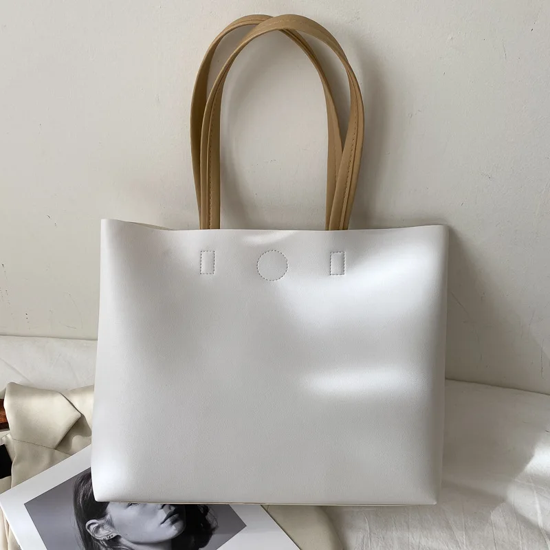

Women Popular Tote Bag New Fashion Simple Handbag Shoulder Bag Large Capacity Handbag