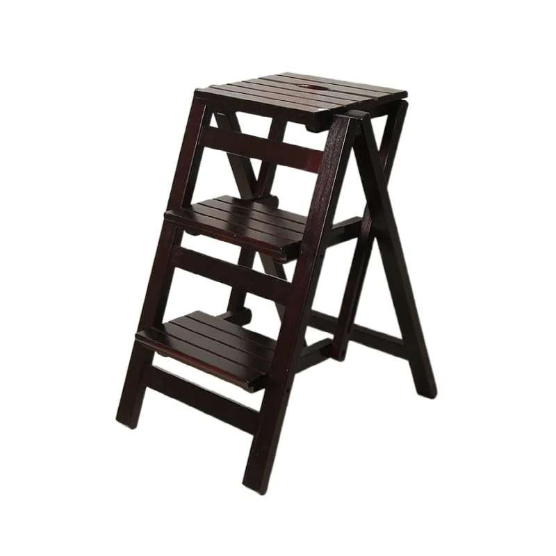 

Multi-functional Ladder Stool Chair Bench Seat Wood Step Stool Folding 3 Tier for any task around the kitchen, office, bathroom